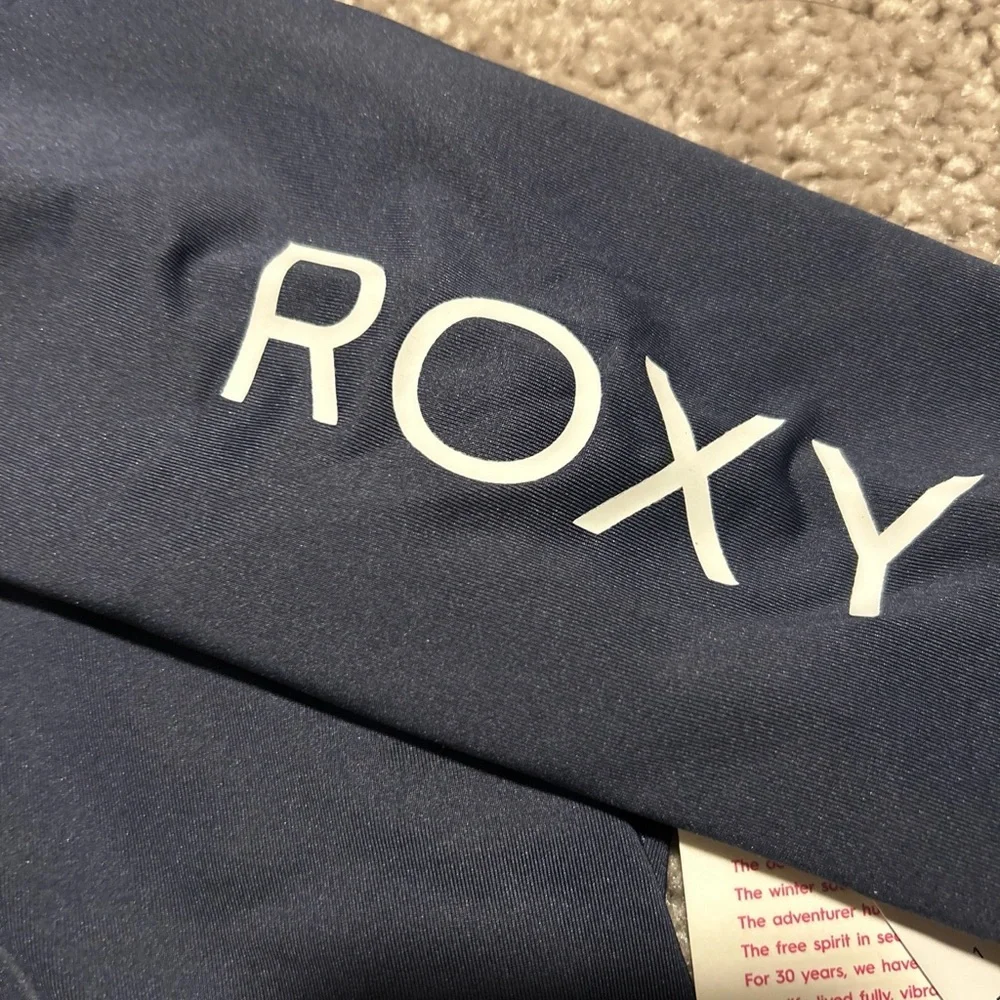 Roxy Whole Hearted Short Sleeve Rash Guard Girls BLUE WHITE UPF 50+